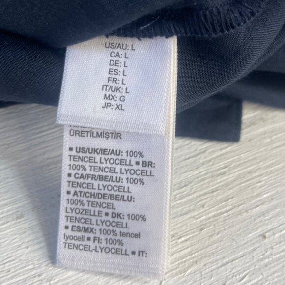 The Drop Relaxed Pocket Shirt Button Front Womens Large Blue New - Picture 6 of 10